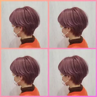 ショート カラー 顔周りレイヤーカット 髪質改善代表西村功平のヘアスタイル