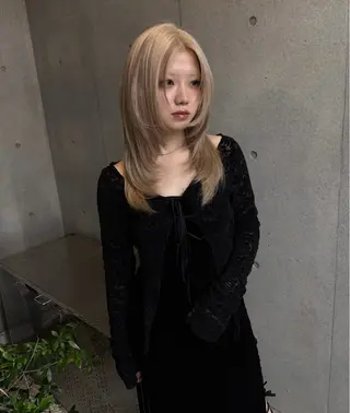 ロング 表参道ハイトーン 韓国ヘア長田雄希のヘアスタイル