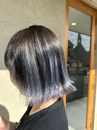 ミディアム レイヤー/蟹江/ くすみカラー/川口のヘアスタイル