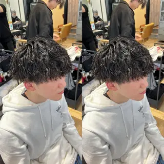 パーマ メンズ センターパート ／植田のヘアスタイル