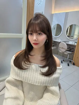 ロング 顔周り/透明感カラー /韓国ヘア/TAKUのヘアスタイル