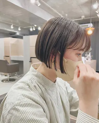 ショート カラー ボブパーマコテ巻き風 パーマNo1深江秀平のヘアスタイル