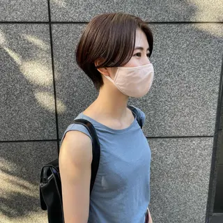 ショート カラー レイヤーパーマ＊ 顔まわり似合わせのヘアスタイル