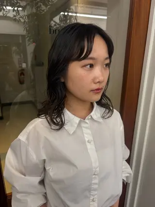 ミディアム パーマ レイヤー/顔周り/ 透明感/ののか💞のヘアスタイル