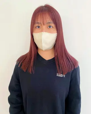 ミディアム カラー iet.所属・ウルフ/ボブ/耳ツボ ジュエリー◎ricoのヘアスタイル