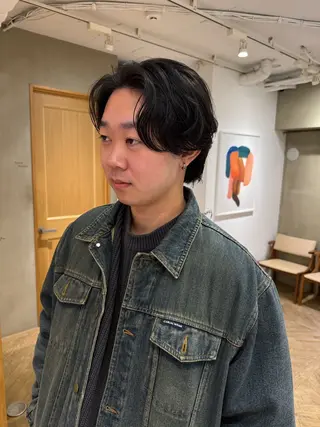 セミロング パーマ メンズ メンズカット 田形清流のヘアスタイル