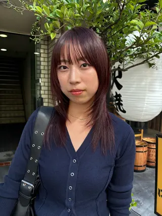 セミロング カラー sakura🌸 レイヤー/韓国ヘアのヘアスタイル