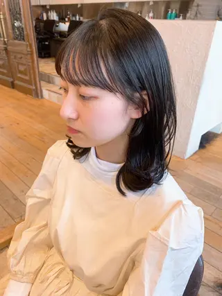 ミディアム カラー 🌱小顔ヘア/ボブ ミディアム/双葉🌱のヘアスタイル