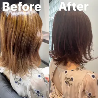 ミディアム カラー One By The Ect所属・ショート/脱白髪染め ☆宇﨑悠実のヘアスタイル