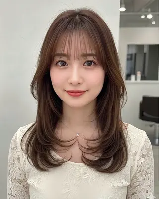 ミディアム ショート、ボブ 顔周り、前髪✨のヘアスタイル