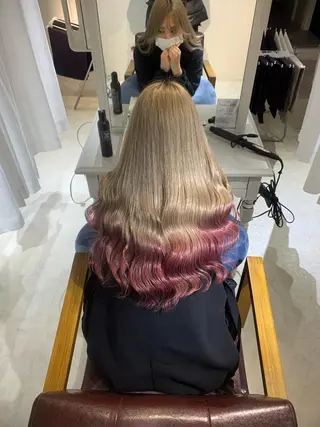 ロング カラー 縮毛矯正とレイヤー カット/杉村凜汰郎のヘアスタイル