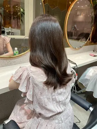 ミディアム カラー 新宿/韓国レイヤー/ 顔周りカット松本美晴のヘアスタイル