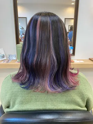 ミディアム カラー 大野 まゆのヘアスタイル