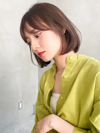 ミディアム カラー 新宿/韓国ヘア/ 髪質改善ストレートのヘアスタイル