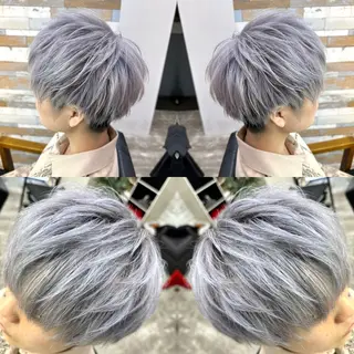 ショート カラー メンズ "PEPPU "所属・派手髪、ハイトーン ショートヘアShinのヘアスタイル