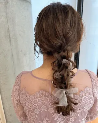 セミロング ヘアアレンジ サソウ ユリエ🥥のヘアスタイル