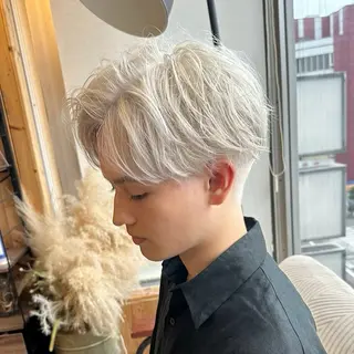 メンズ 韓国レイヤー外国人風 透明感カラー髪質改善のヘアスタイル