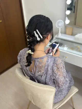 セミロング ヘアアレンジ ヘアセットサロン /上坪愛美のヘアスタイル