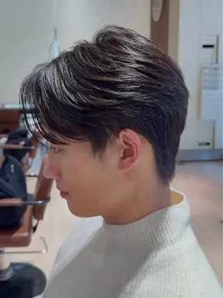 ショート メンズ ニュアンスパーマ/ フェザーパーマ/平木のヘアスタイル