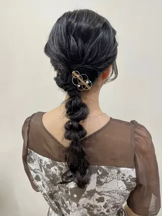 ロング ヘアアレンジ 韓国風パーマ/ヘア セット/店長みづきのヘアスタイル