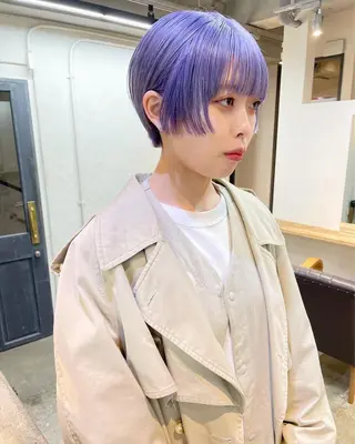 ショート カラー ヘアアレンジ 丸山渉/パーマ エフェクトブリーチのヘアスタイル