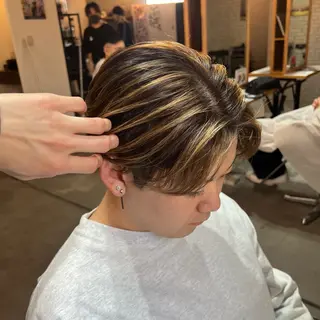 ショート カラー メンズ センターパート職人 店長/TSUBASAのヘアスタイル
