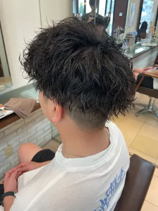 ショート パーマ メンズ 北林 秀悟のヘアスタイル