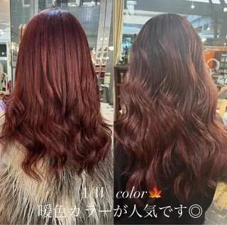 ロング カラー モモカ/ハイトーン /バレイヤージュのヘアスタイル