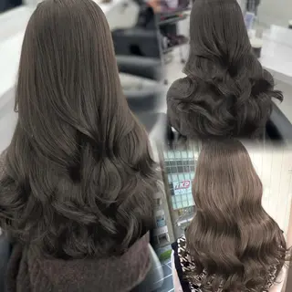 ロング カラー 赤み消し韓国ヘア レイヤー縮毛🤍渡邉のヘアスタイル