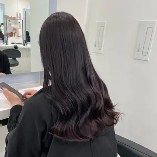 ロング カラー ブリーチなし透明感 ×縮毛矯正🤍ユウのヘアスタイル