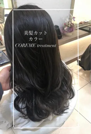 セミロング カラー 艶質改善/縮毛矯正 ササキナツミのヘアスタイル