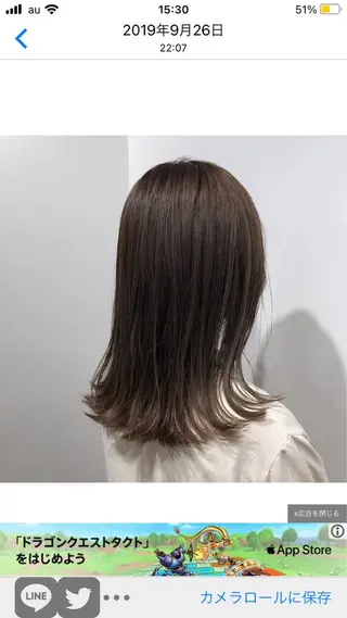 セミロング 🟢ウルフ／スパイラ ルパーマ／大西🟢のヘアスタイル