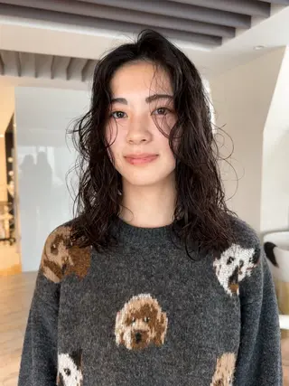 ミディアム パーマ driP. by HAVANA所属・パーマ / ボブ /ショート 谷口 陸のヘアスタイル