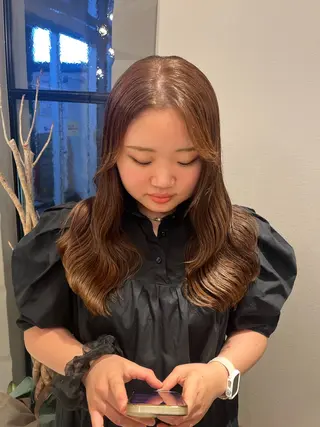 ロング カラー 暖色/顔周り /ヘアメ/あつはのヘアスタイル