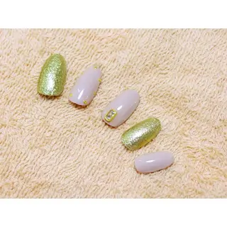 ネイル 痛ネイル/ワンホン/ フィルイン/長さだしのネイルデザイン