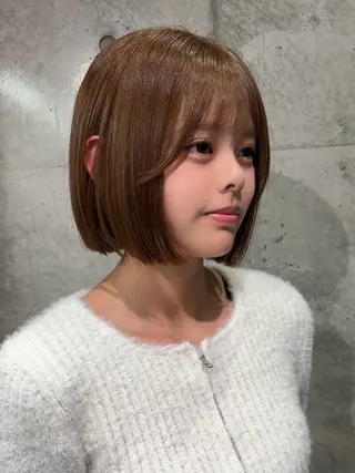 ミディアム まいか🤎髪質改善 ミルクティーボブ🎀のヘアスタイル