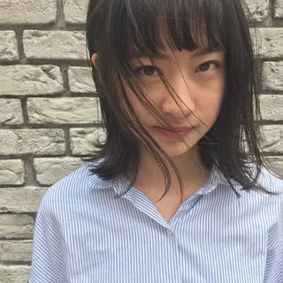 ミディアム カラー レイヤーカット BLend 渋谷のヘアスタイル