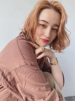 セミロング カラー 梅田茶屋町 Yutaのヘアスタイル