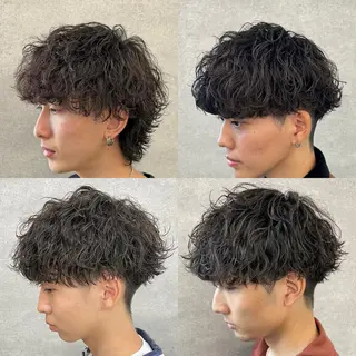 ショート カラー パーマ ヘアアレンジ メンズ キッズ 🔥メンズパーマ🔥 菅原楓のヘアスタイル
