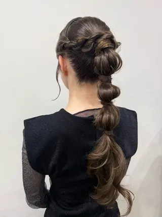 ロング ヘアアレンジ 韓国風パーマ/ヘア セット/店長みづきのヘアスタイル