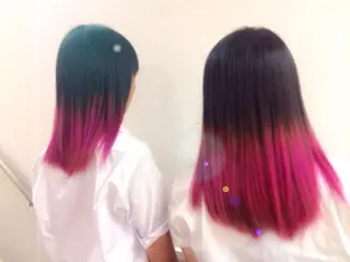 ミディアム セミロング ロング カラー にった みずきのヘアスタイル