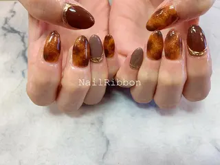 ネイル ネイルリボン 受付スタッフのネイルデザイン