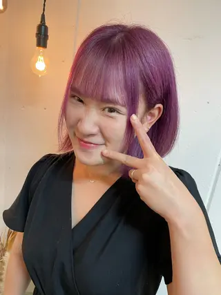 ミディアム カラー 京都美容師 塩のヘアスタイル