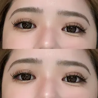 マツエク・マツパ レイヤー/顔周り/透 明感カラー/うる艶のヘアスタイル