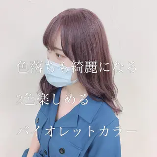 セミロング カラー くすみミルクティー／ ブラウン🪡TOWAのヘアスタイル