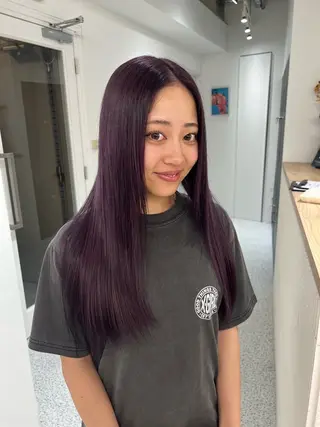 ロング カラー 小川 陽菜のヘアスタイル