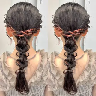 ロング ヘアアレンジ ヘアメ🎀推しカラー 🥣横浜/しほ🧸のヘアスタイル