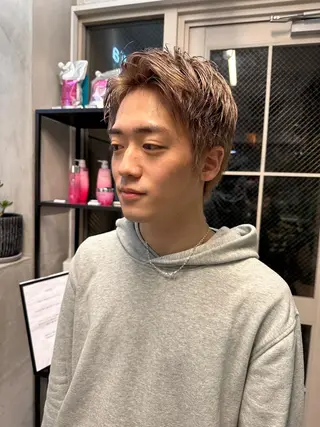 ショート カラー メンズ REINA☁️透明感 カラー/ぷつっと♡のヘアスタイル