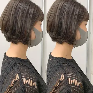 ショート カラー 透明感/オリーブ/ グレージュ/YUKAのヘアスタイル