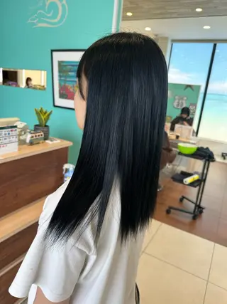 セミロング カラー ho nokaのヘアスタイル